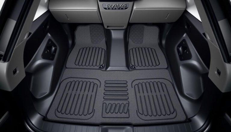 Best floor mats for Toyota RAV4 displayed in a 2023 model