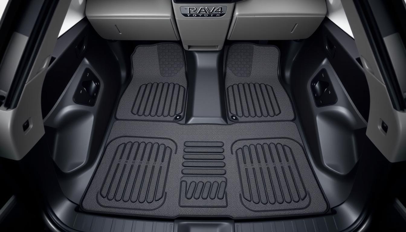 Best floor mats for Toyota RAV4 displayed in a 2023 model