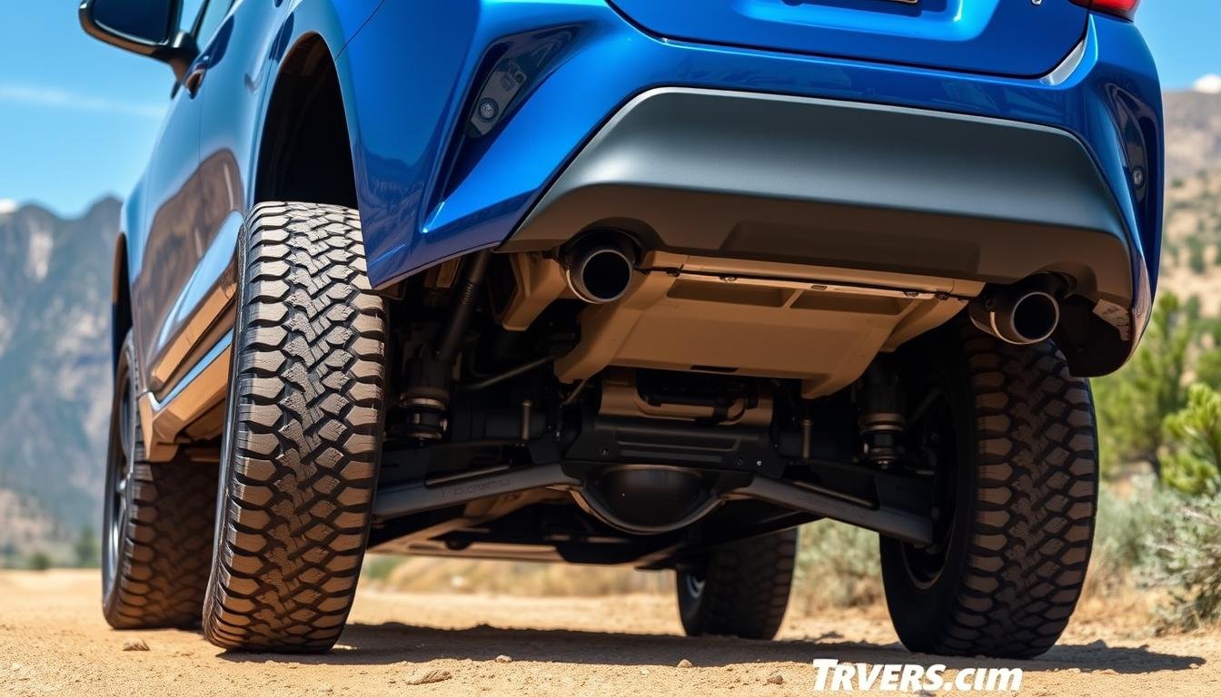 Toyota Corolla with lift kit installed on an off-road trail in 2025