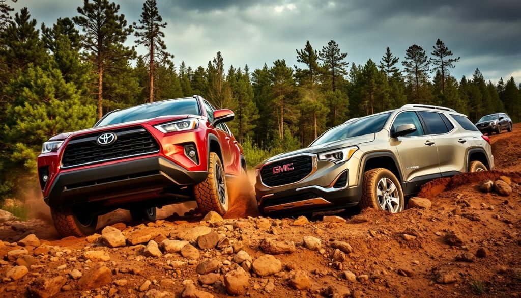 Toyota Highlander and GMC Acadia Off-Road Capabilities