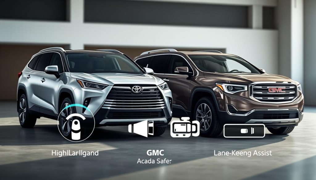 Toyota Highlander and GMC Acadia Safety Features