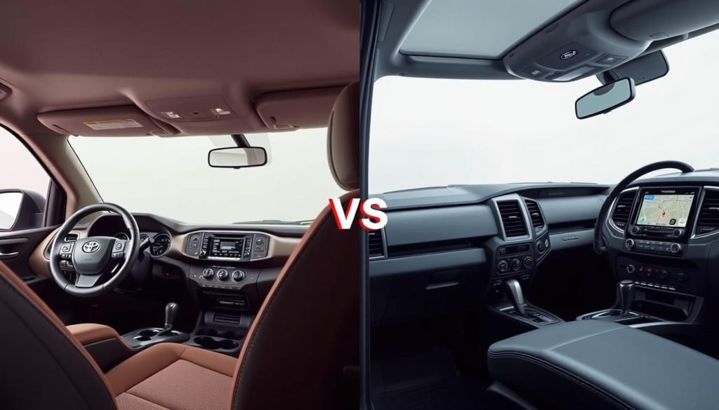 Toyota Tacoma and Ford Ranger Interior Comparison
