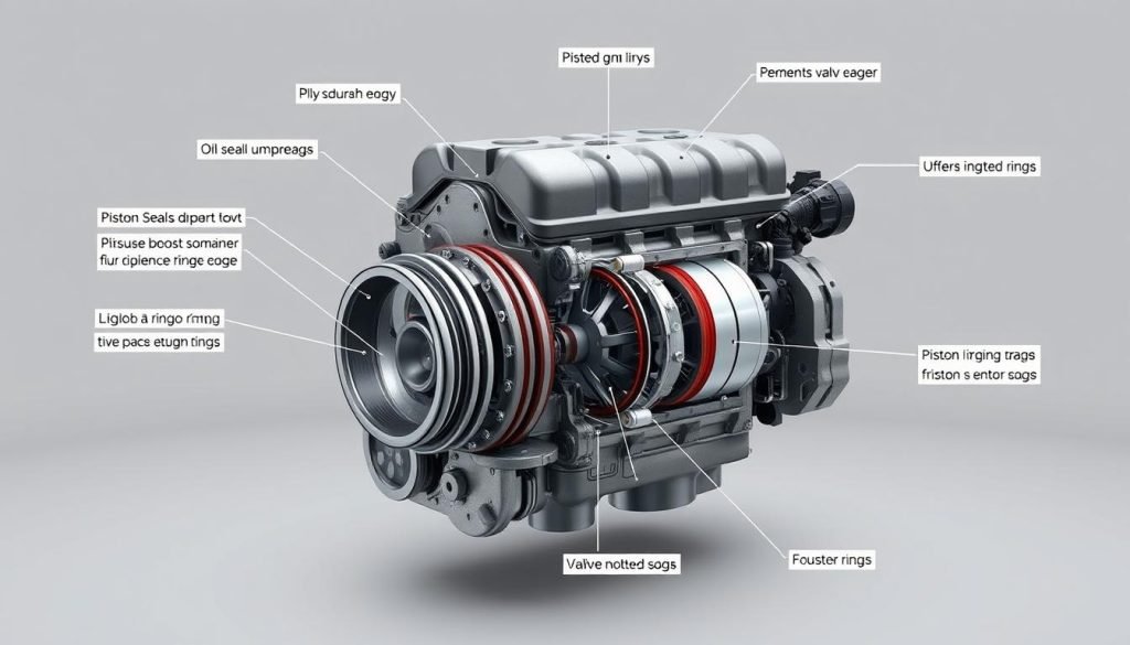 Toyota engine piston rings and valve seals diagram