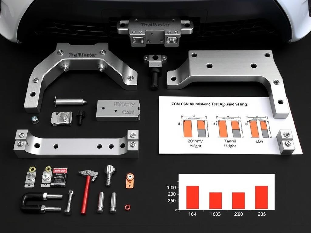 TrailMaster adjustable lift system for Toyota Corolla with CNC machined aluminum components