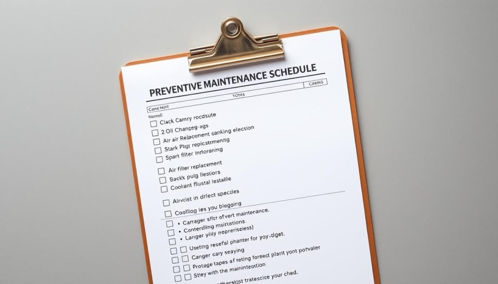 preventive maintenance schedule checklist