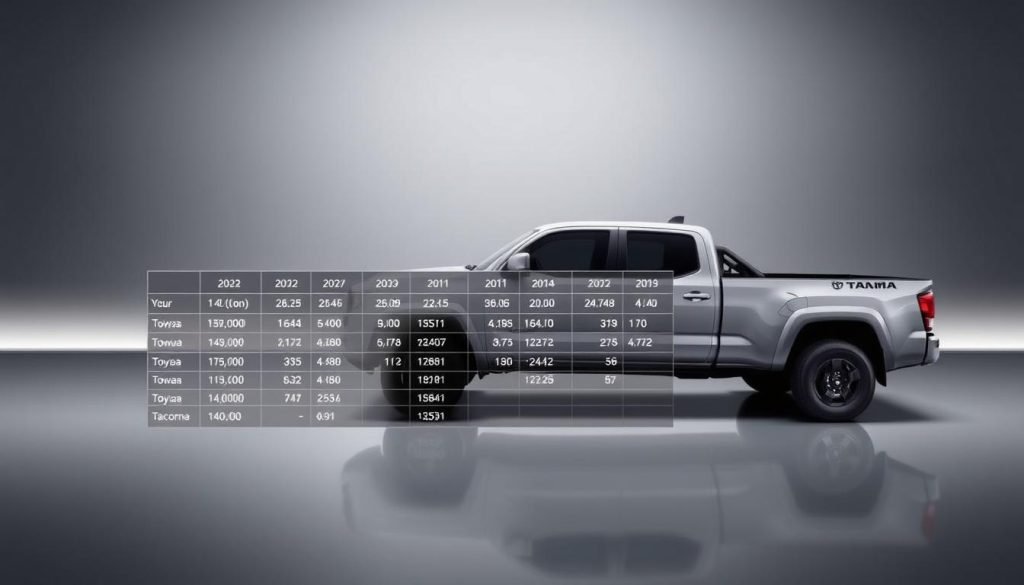 toyota tacoma towing specs by year chart