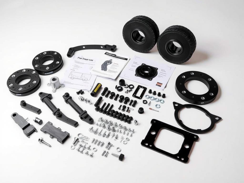 PriusOverlanding Complete Lift Kit components - Toyota Prius lift kit detailed view