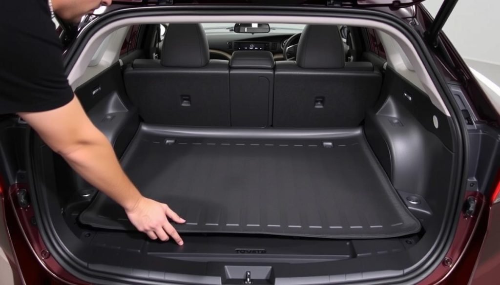 Step-by-step installation of Toyota Camry cargo liner