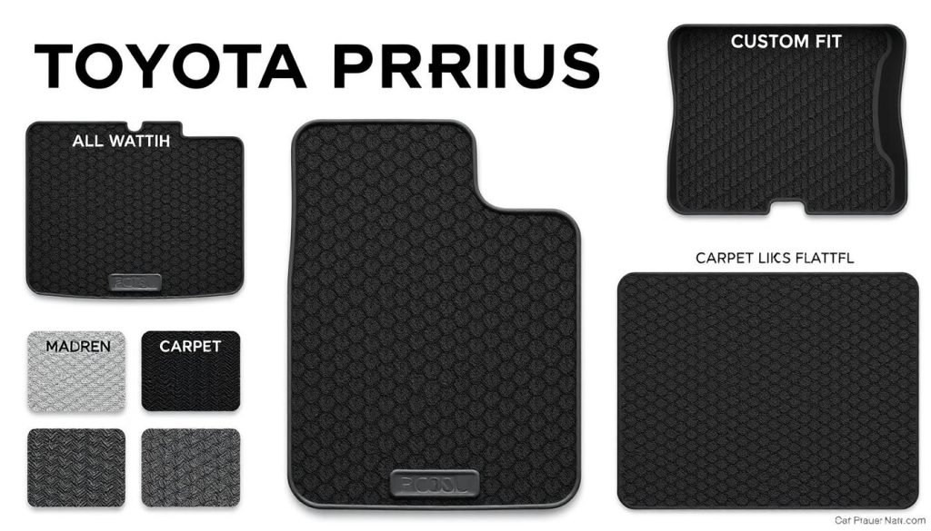 Toyota Prius floor mat buying guide showing different types and materials